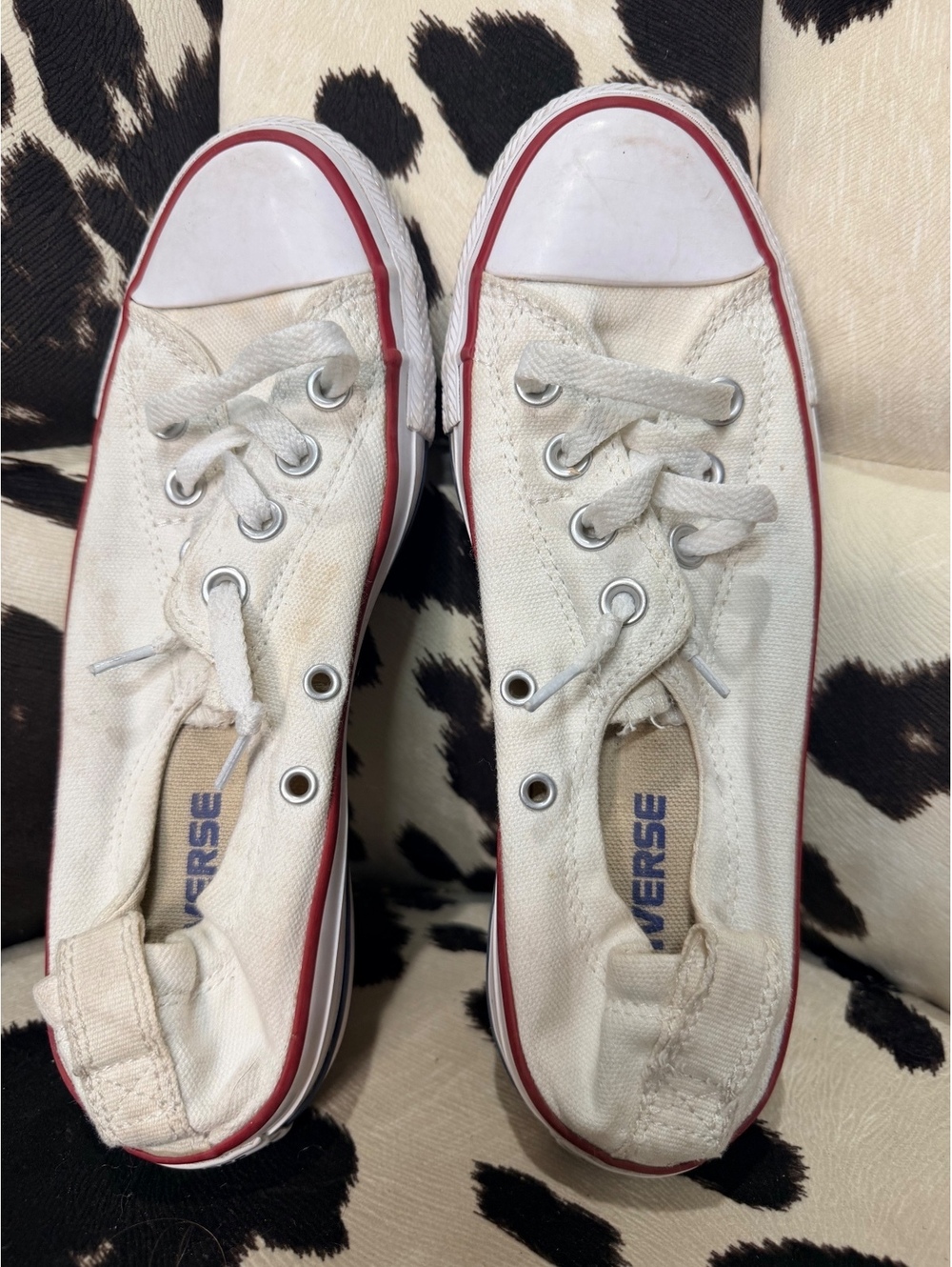 Converse All Star Low Top Sneakers White Canvas Size 7 Women